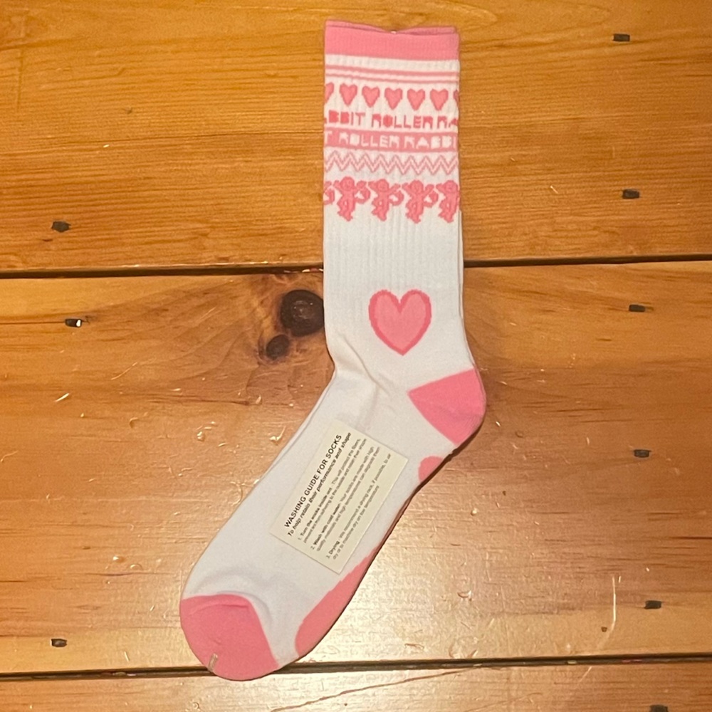 Pink Hearts Tube Socks